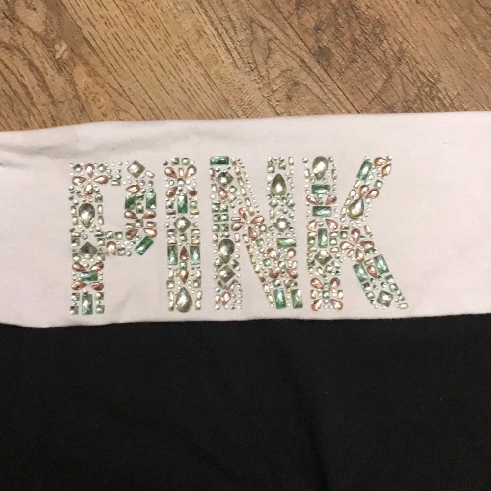 PINK Victoria’s Secret White Bling Gems Leggings M - Picture 2 of 6